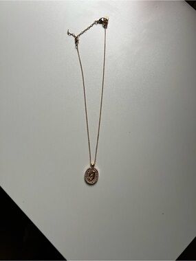 Swarovski Rose Gold Oval Pavé Pendant Necklace